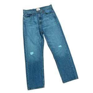 BDG Urban Outfitters Blue Wash Cowboy Jean 32 100% Cotton Hi Waist Straight Leg